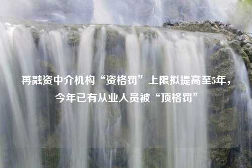 再融资中介机构“资格罚”上限拟提高至5年，今年已有从业人员被“顶格罚”