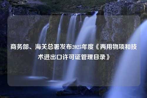 商务部、海关总署发布2025年度《两用物项和技术进出口许可证管理目录》