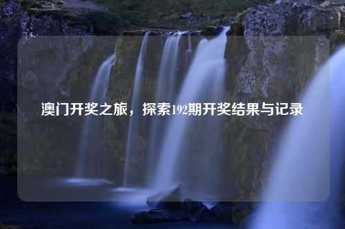 澳门开奖之旅，探索192期开奖结果与记录