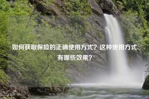 如何获取保险的正确使用方式？这种使用方式有哪些效果？